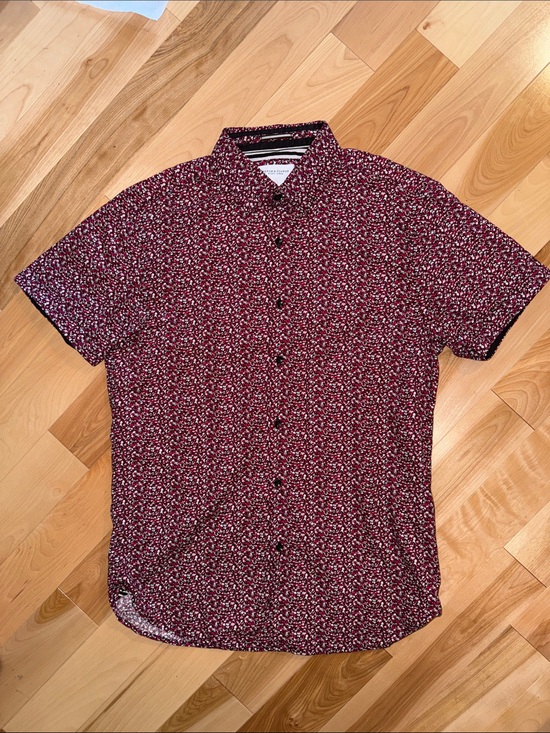 Denim & Flower Other - Men's Short Sleeve Floral Button-Up Shirt - magenta like New S